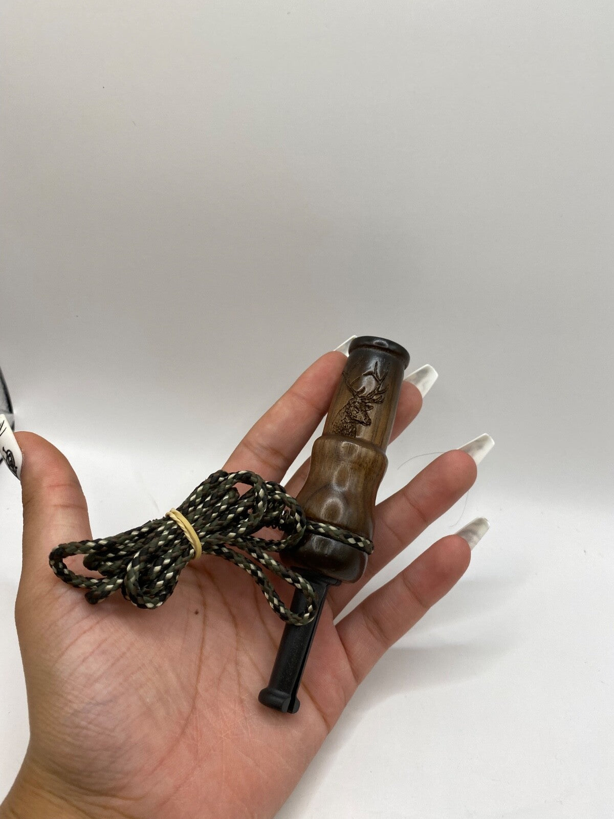 Genuinely Amish Crafted Female Elk Cow Call with Lanyard - New, Unused! Wooden!