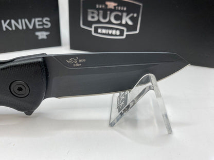 Buck USA 843 Sprint Ops Pro Knife, Black Canvas Micarta Handle, S30V Steel - NIB