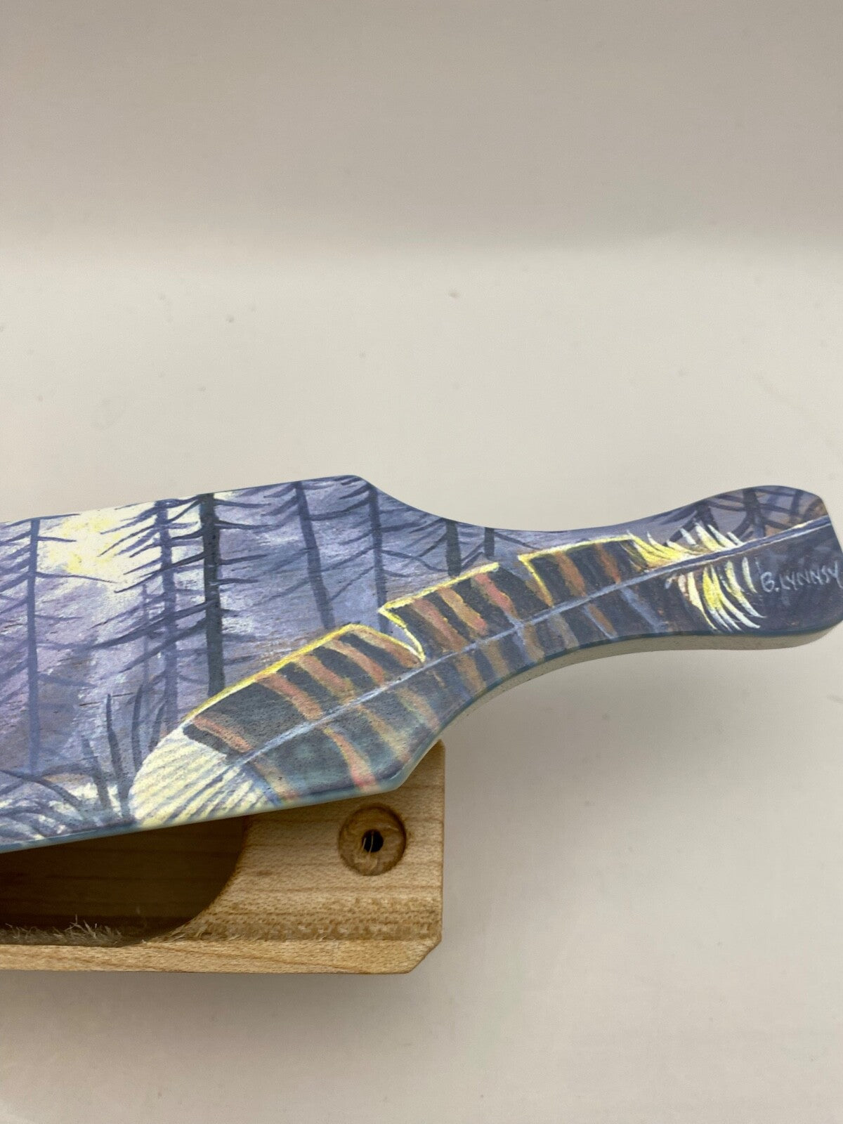 Wooden Amish Crafted Painted Lid Turkey Box Call - Elk Scene - New, Unused!