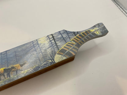 Wooden Amish Crafted Painted Lid Turkey Box Call - Elk Scene - New, Unused!