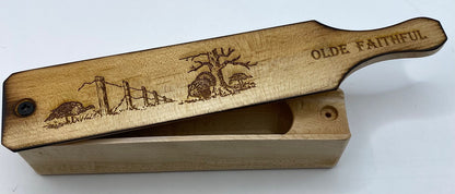 Genuinely Amish Crafted "Old Faithful" Turkey Box Call - New, Unused! Wooden!