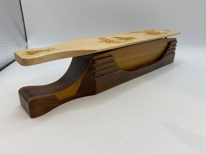 Wooden Amish Crafted "10" Handle Half Moon" Turkey Box Call - New, Unused! Nice!