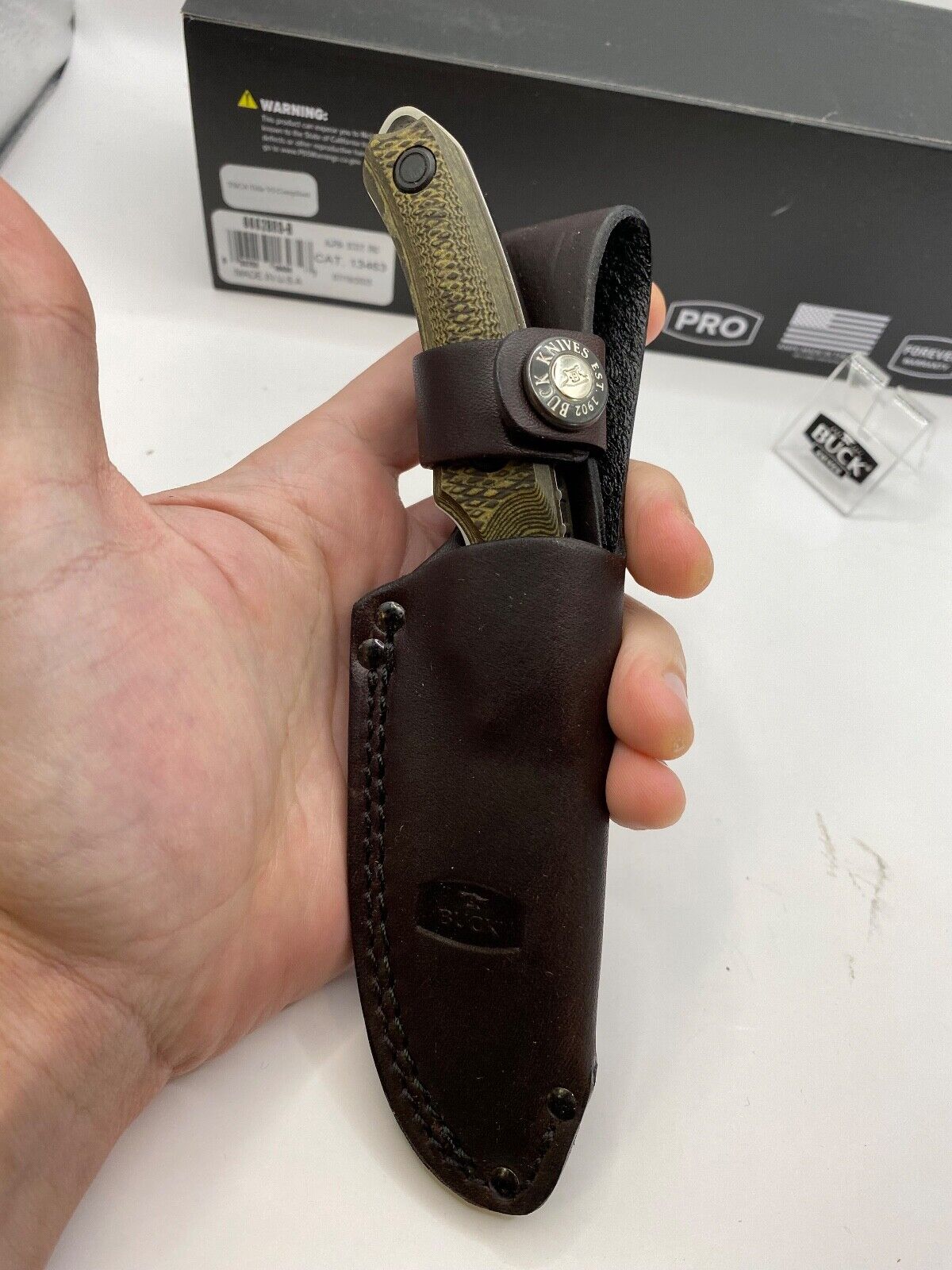 Buck USA 662 Alpha Scout Knife with Sheath, Richlite Handle, S35VN Steel - NIB