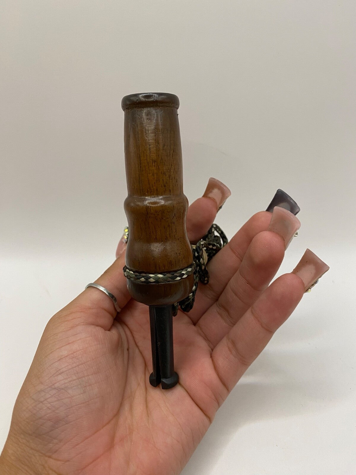 Genuinely Amish Crafted Female Elk Cow Call with Lanyard - New, Unused! Wooden!