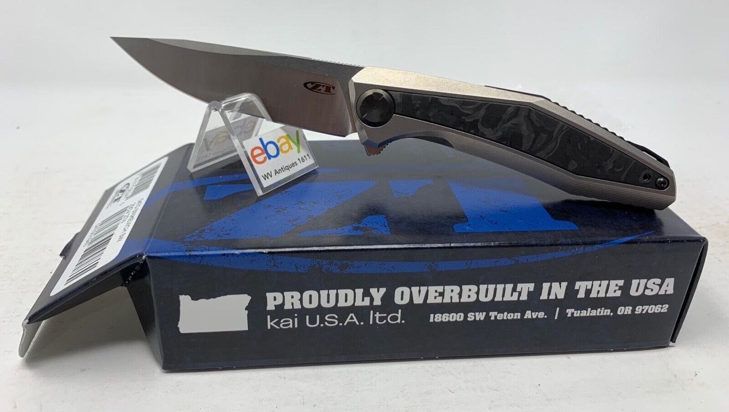 Zero Tolerance ZT 0470 Sinkevich Carbon Fiber Framelock Knife, USA, New In Box!