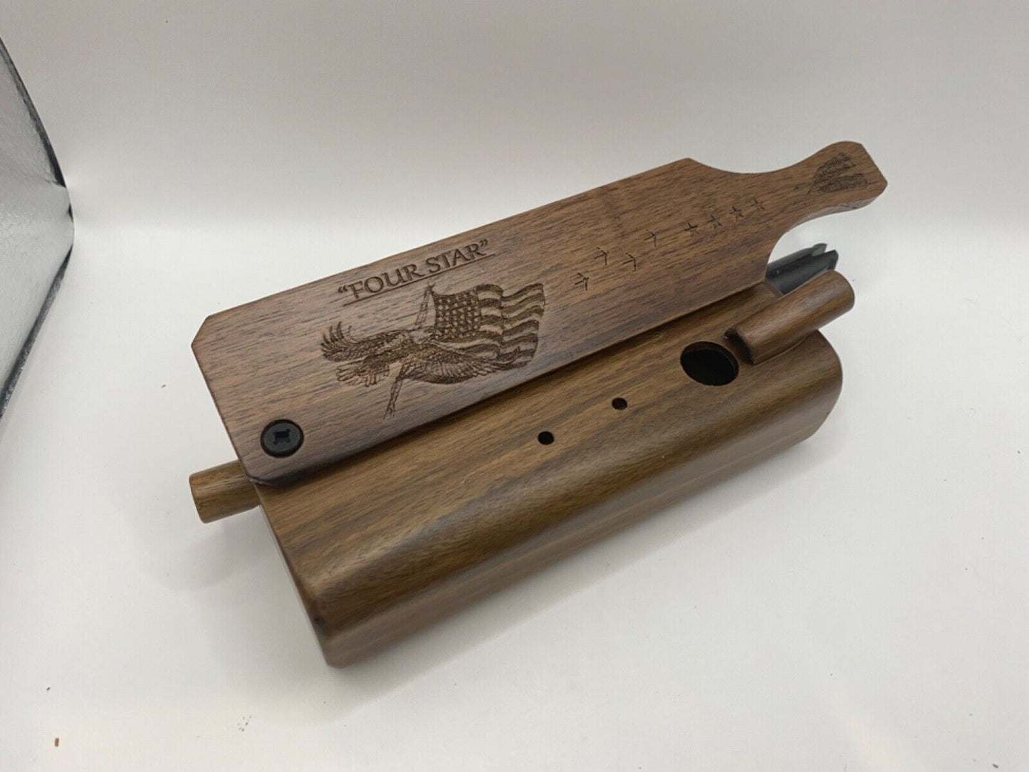 Genuinely Amish Crafted "Four Star" Combo Turkey Box Call - Crow, Owl, Hawk!