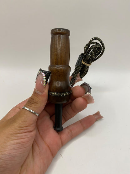 Genuinely Amish Crafted Female Elk Cow Call with Lanyard - New, Unused! Wooden!
