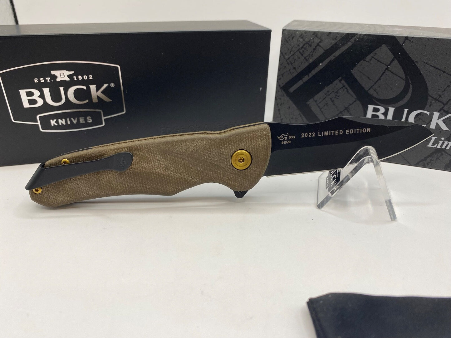 Buck USA 842 Sprint Ops Pro 2022 Limited Edition Knife with Pocket Clip, S45VN !