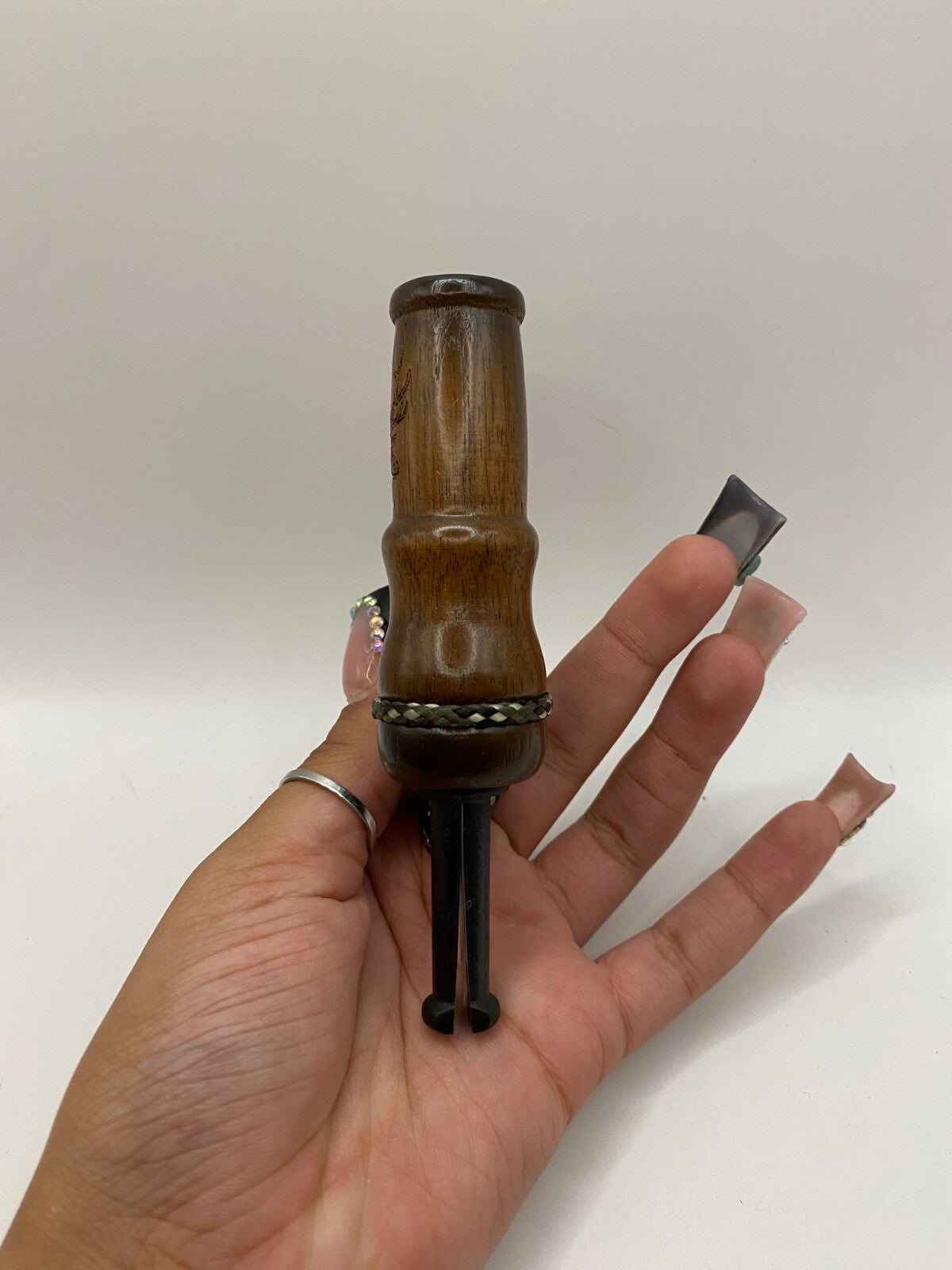 Genuinely Amish Crafted Female Elk Cow Call with Lanyard - New, Unused! Wooden!