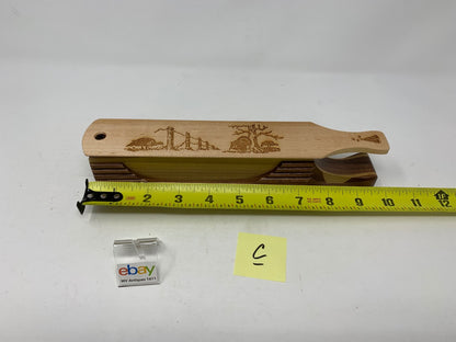 Wooden Amish Crafted "10" Handle Half Moon" Turkey Box Call - New, Unused! Nice!