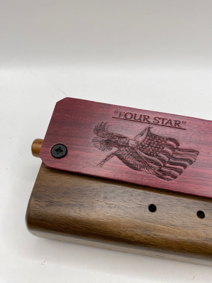 Genuinely Amish Crafted "Four Star" Combo Turkey Box Call - Crow, Owl, Hawk!