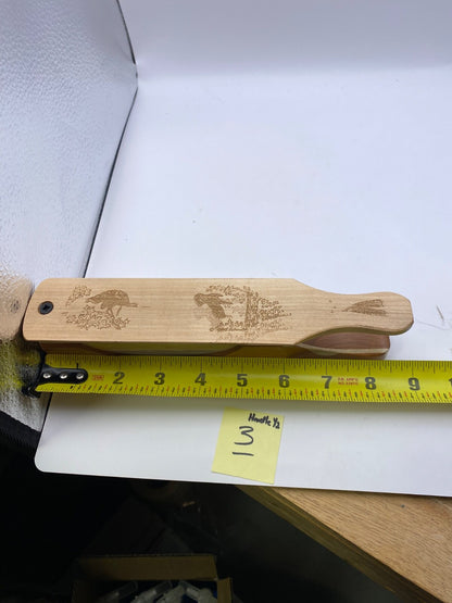 Genuinely Amish Crafted "Handle Half Moon" Turkey Box Call - New, Unused! Wooden