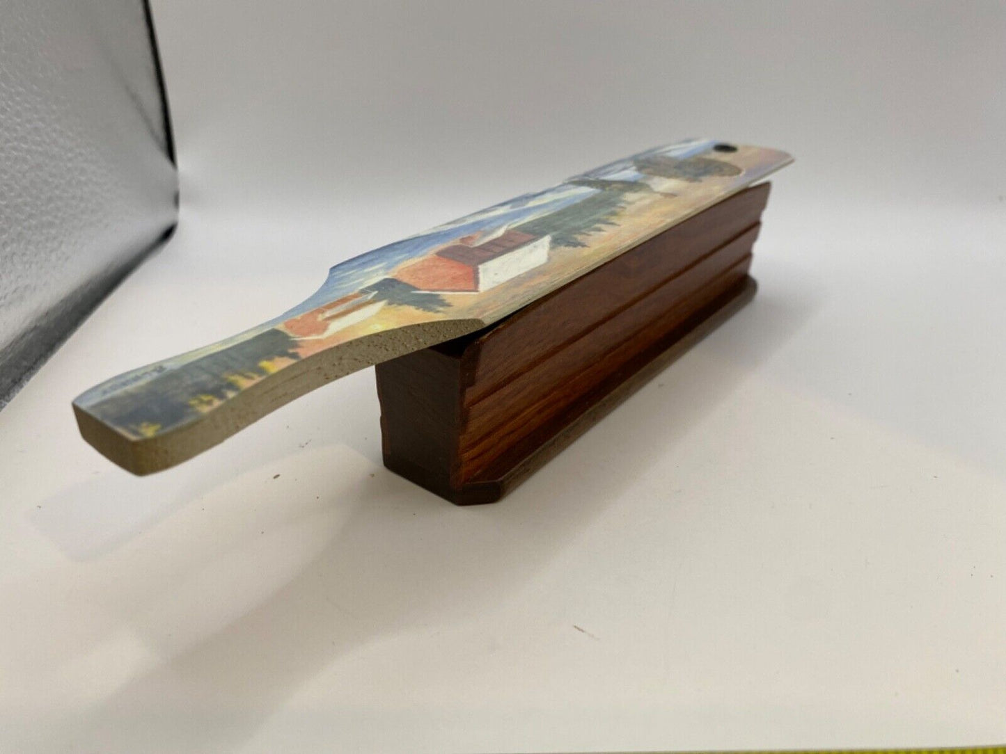 Wooden Amish Crafted Painted Lid Turkey Box Call - Winter Scene