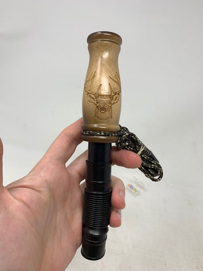 Wooden Amish Crafted Buck Deer Grunt Call with Lanyard