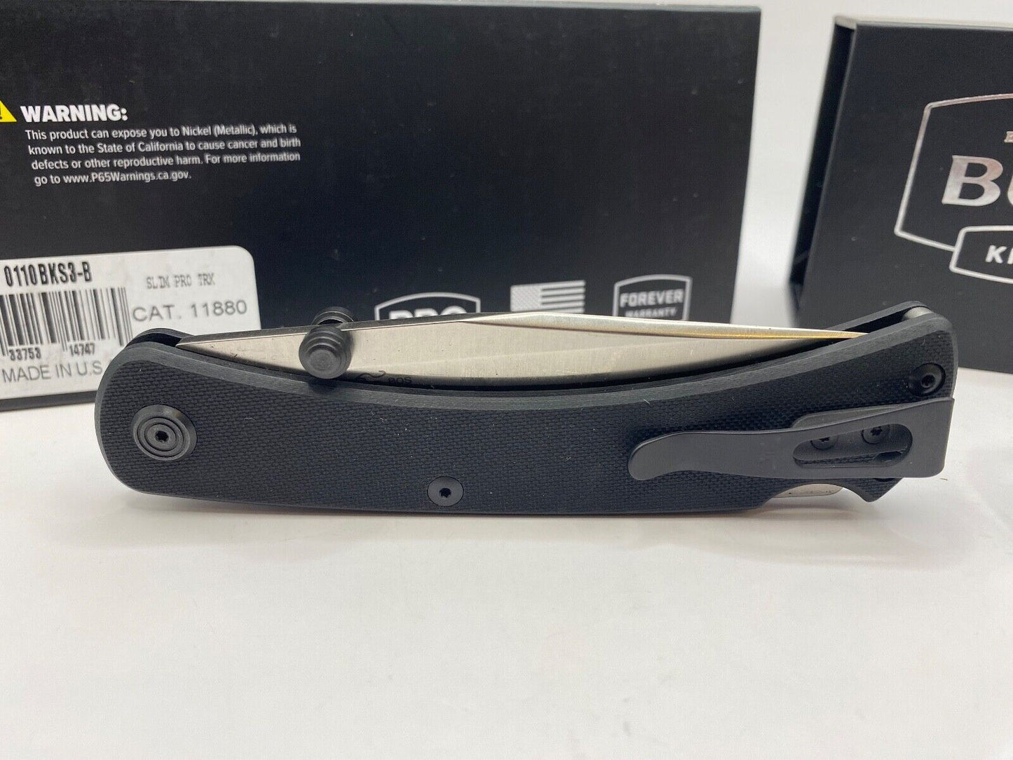 Buck USA 110 Slim Pro TRX Folding Knife, Black G10 Handle, S30V Steel - NIB