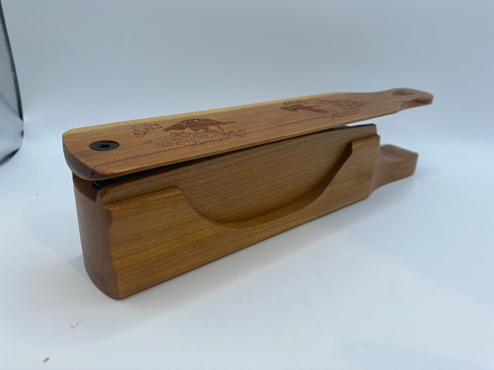 Genuinely Amish Crafted "Handle Half Moon" Turkey Box Call - New, Unused! Wooden