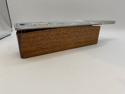 Wooden Amish Crafted Painted Lid Turkey Box Call - Elk Scene - New, Unused!
