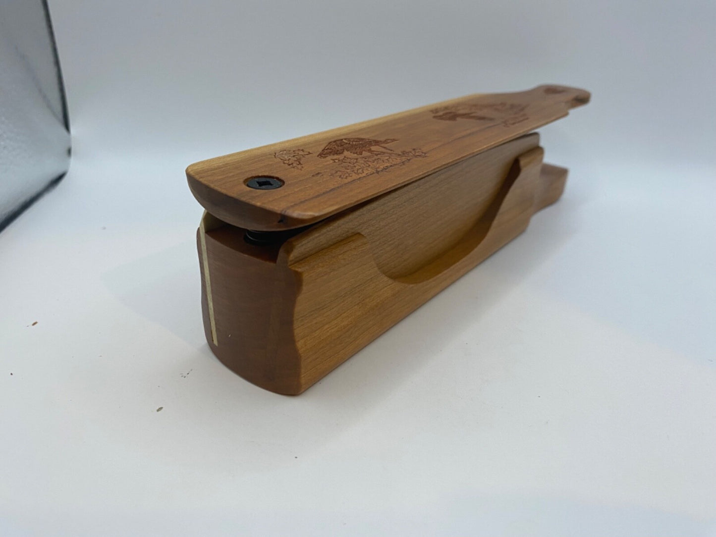 Genuinely Amish Crafted "Handle Half Moon" Turkey Box Call - New, Unused! Wooden