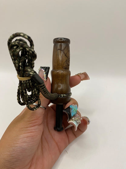 Genuinely Amish Crafted Female Elk Cow Call with Lanyard - New, Unused! Wooden!