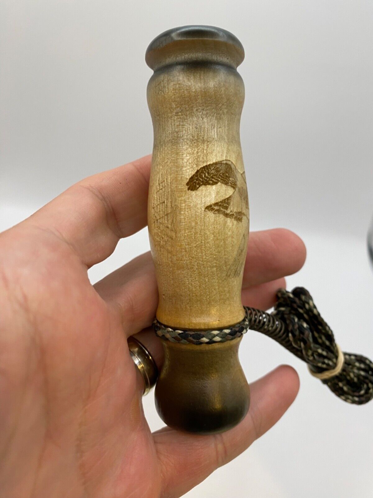 Genuinely Amish Crafted Wooden Hawk Call with Lanyard