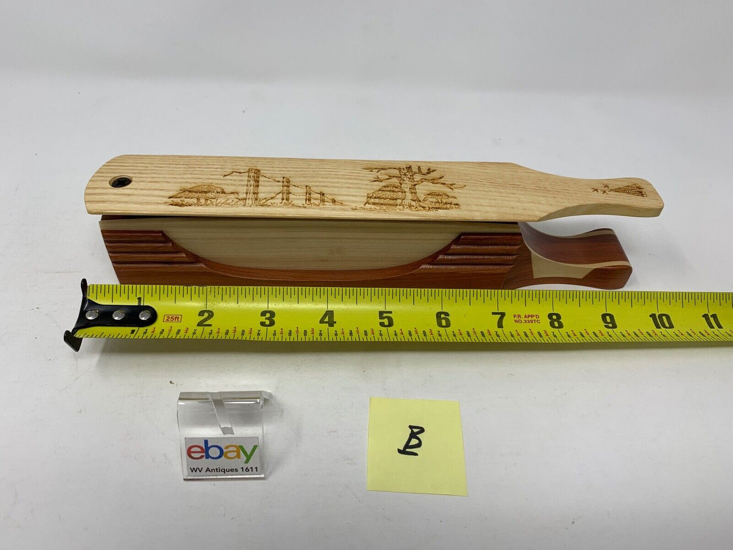 Wooden Amish Crafted "10" Handle Half Moon" Turkey Box Call