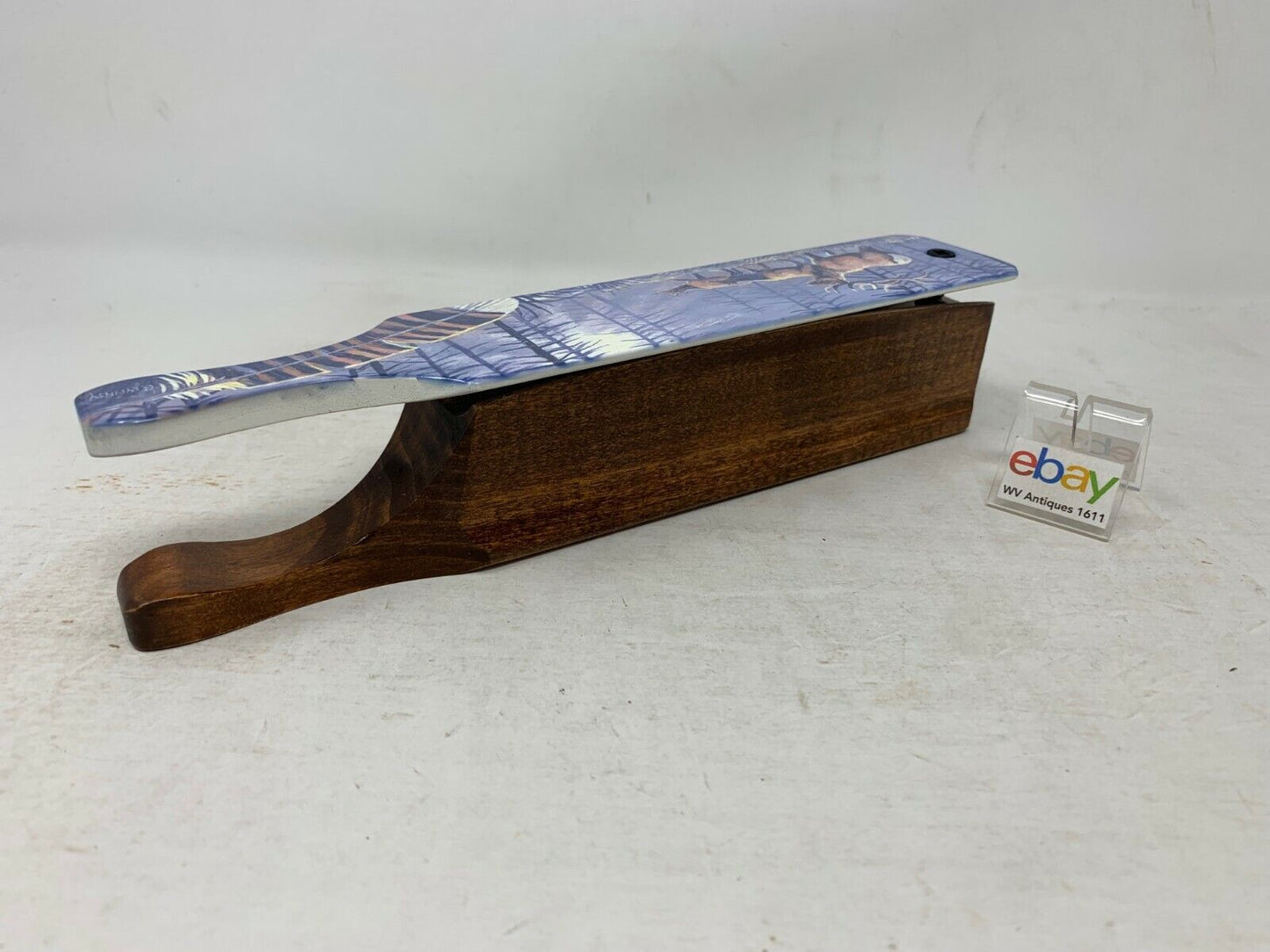 Wooden Amish Crafted Painted Lid Turkey Box Call - Elk Scene