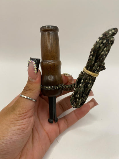 Genuinely Amish Crafted Female Elk Cow Call with Lanyard - New, Unused! Wooden!