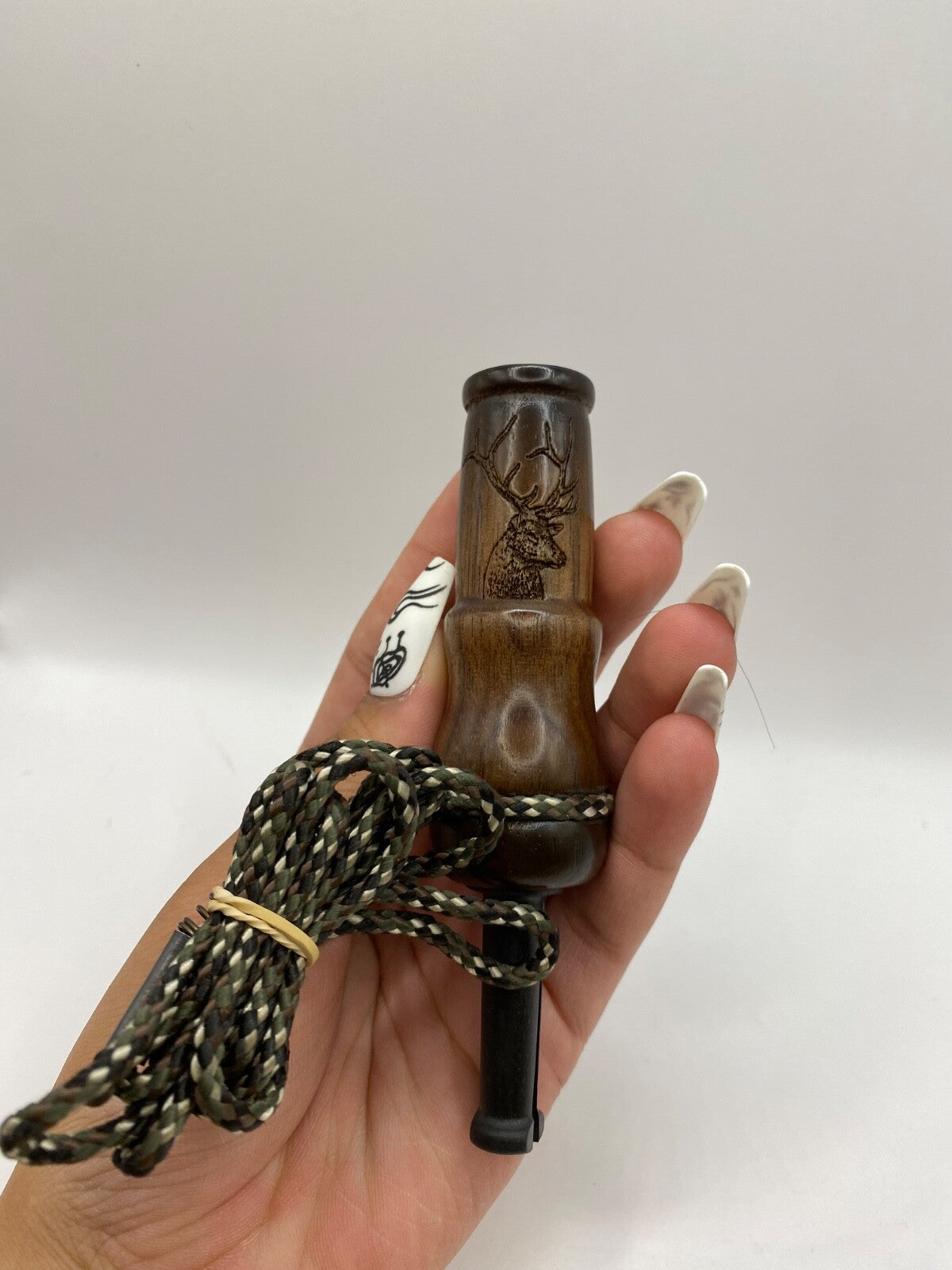 Genuinely Amish Crafted Female Elk Cow Call with Lanyard - New, Unused! Wooden!