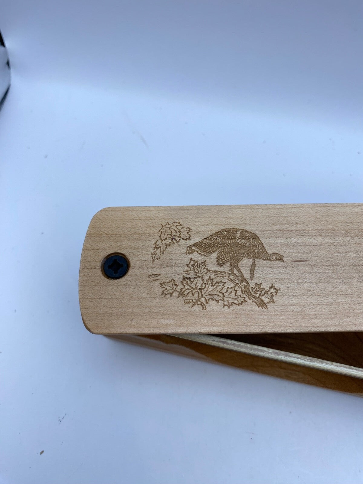 Genuinely Amish Crafted "Handle Half Moon" Turkey Box Call - New, Unused! Wooden