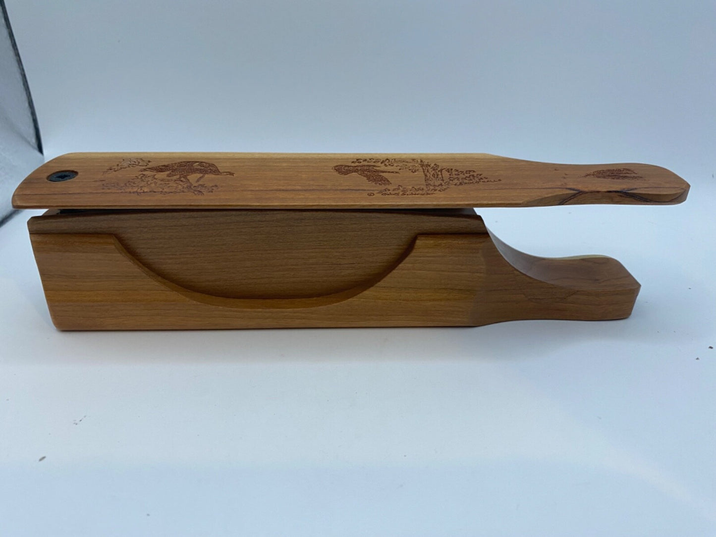 Genuinely Amish Crafted "Handle Half Moon" Turkey Box Call - New, Unused! Wooden