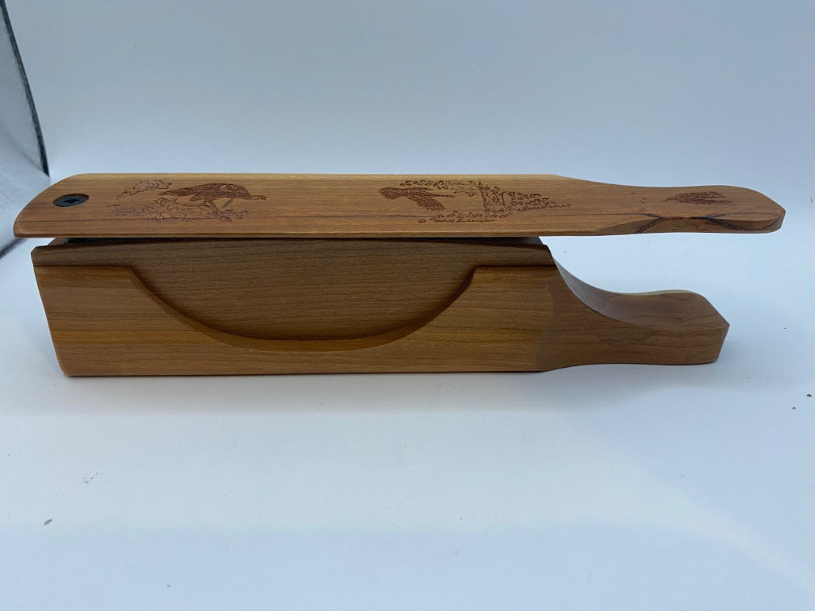 Genuinely Amish Crafted "Handle Half Moon" Turkey Box Call - New, Unused! Wooden