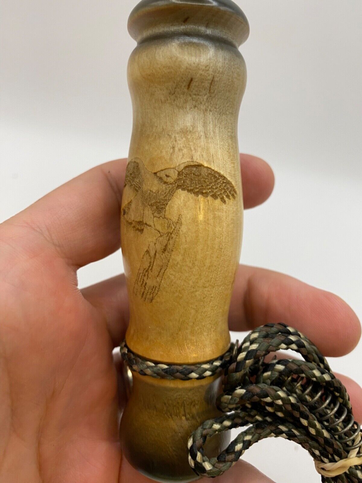 Genuinely Amish Crafted Wooden Hawk Call with Lanyard