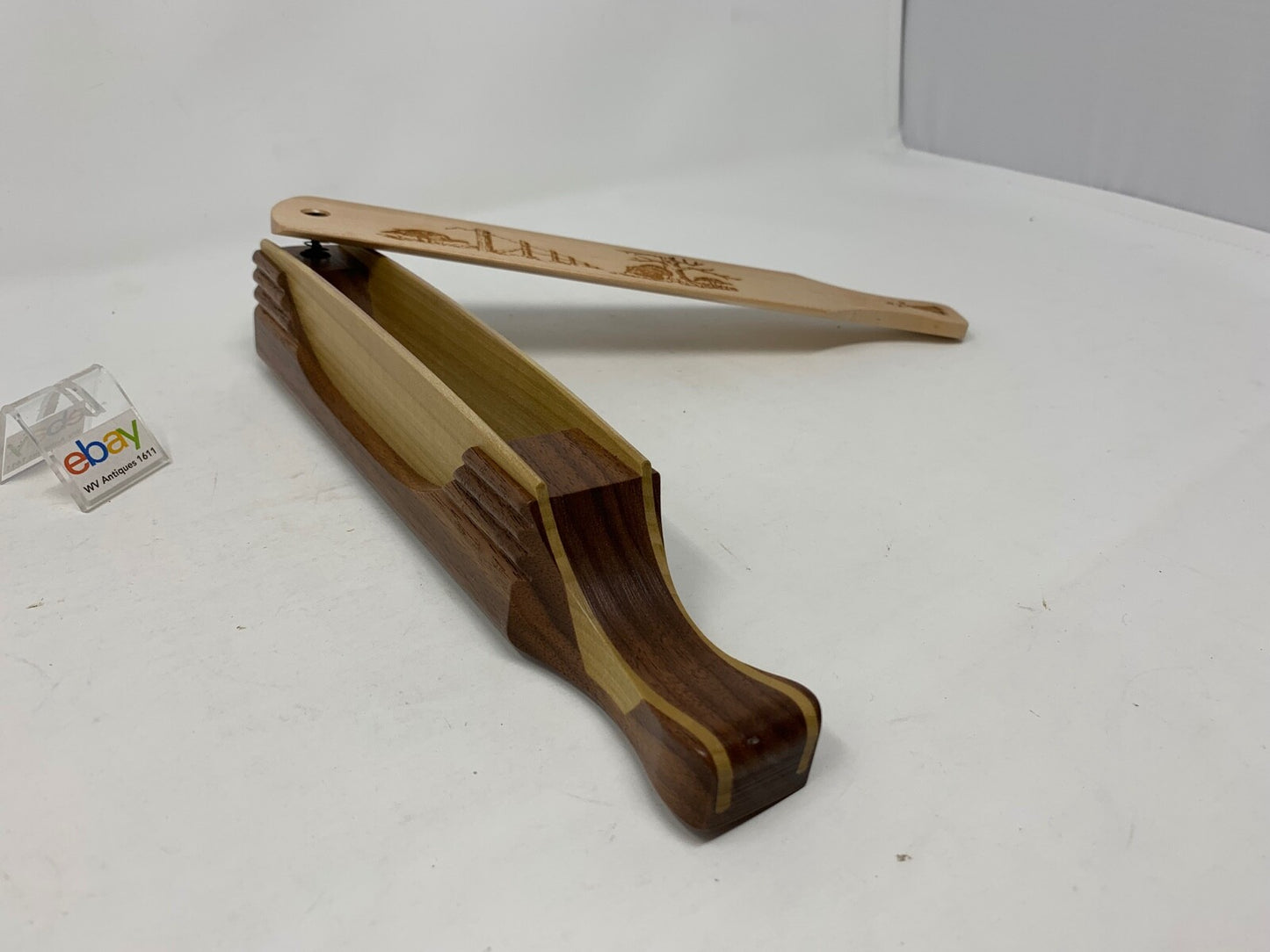 Wooden Amish Crafted "10" Handle Half Moon" Turkey Box Call - New, Unused! Nice!