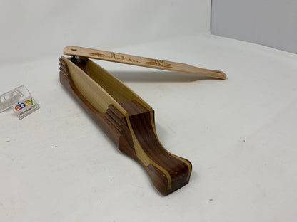 Wooden Amish Crafted "10" Handle Half Moon" Turkey Box Call - New, Unused! Nice!