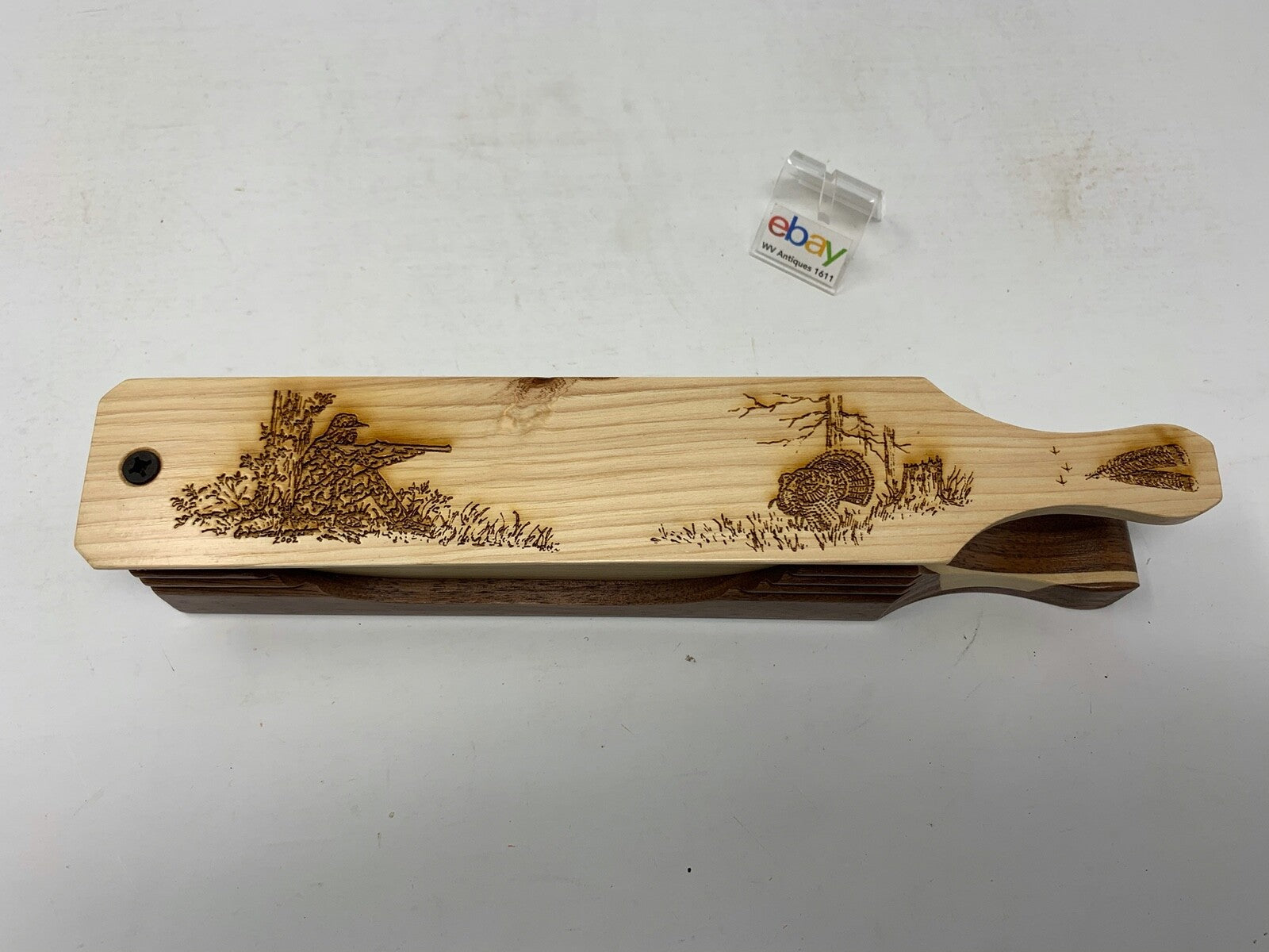 Wooden Amish Crafted "10" Handle Half Moon" Turkey Box Call - New, Unused! Nice!