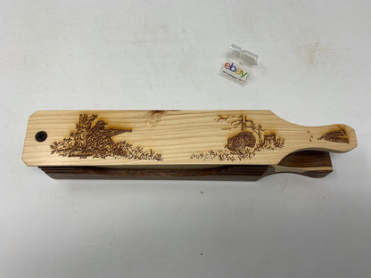 Wooden Amish Crafted "10" Handle Half Moon" Turkey Box Call - New, Unused! Nice!