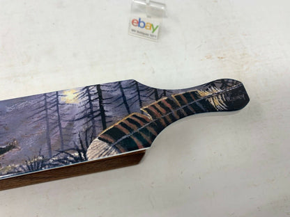 Wooden Amish Crafted Painted Lid Turkey Box Call - Elk Scene