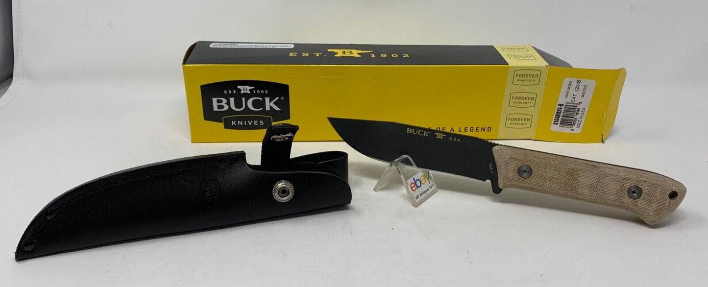 Buck USA 104 "Compadre Camp Knife" Fixed Blade Knife with Sheath - New In Box!