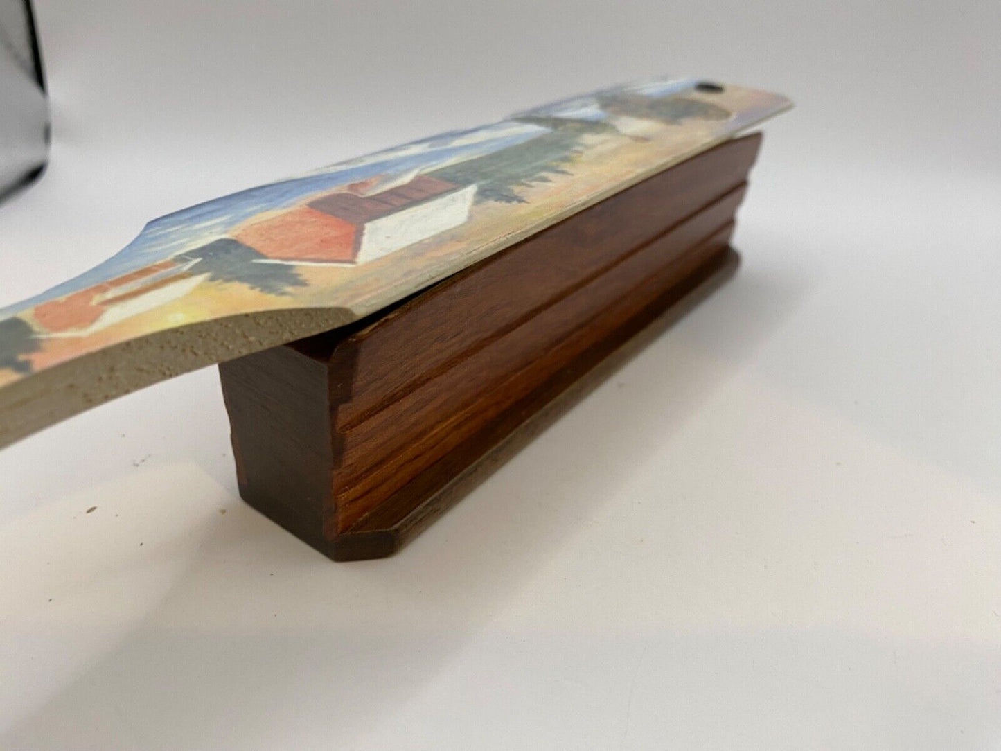 Wooden Amish Crafted Painted Lid Turkey Box Call - Winter Scene