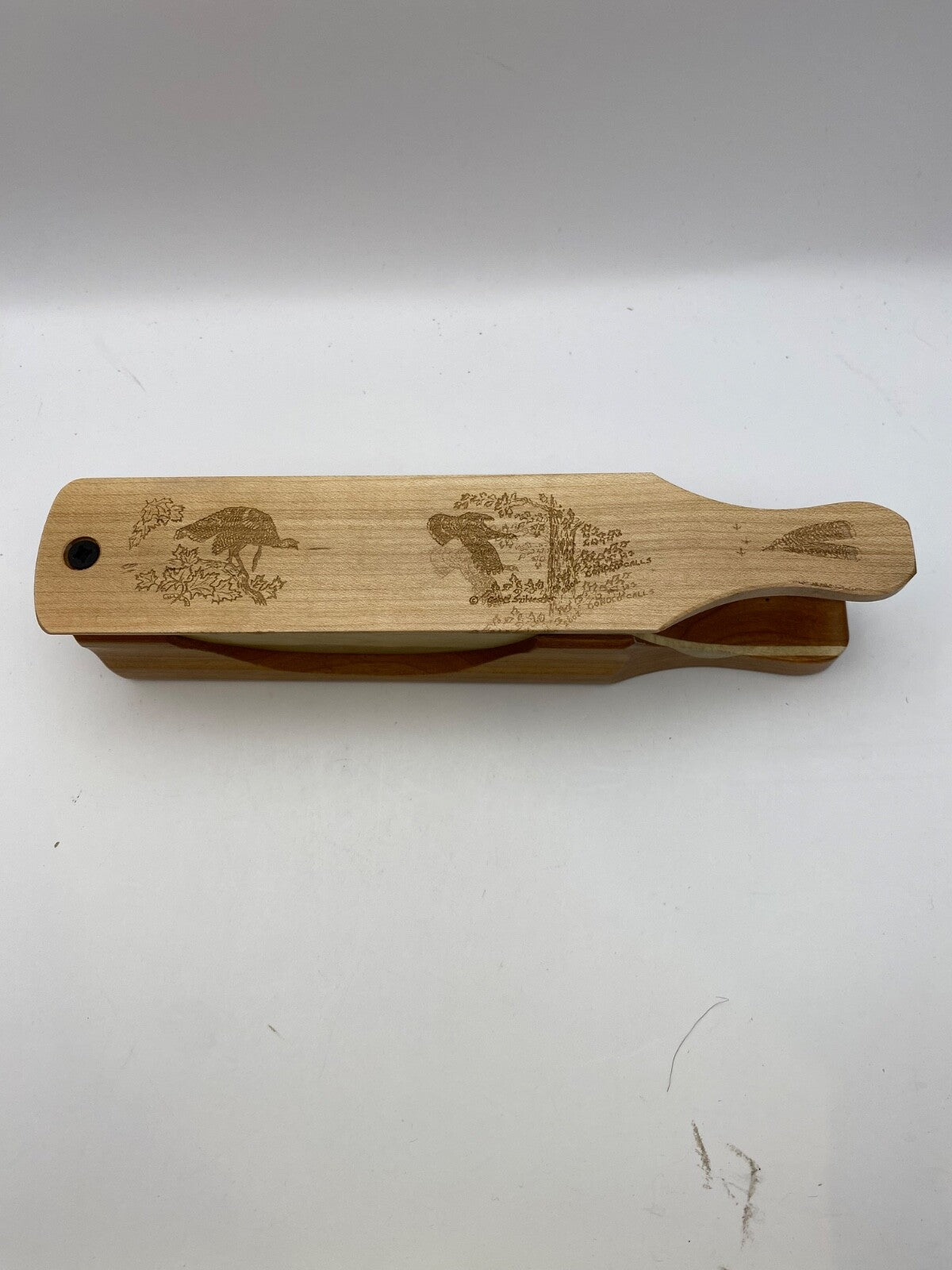 Genuinely Amish Crafted "Handle Half Moon" Turkey Box Call - New, Unused! Wooden