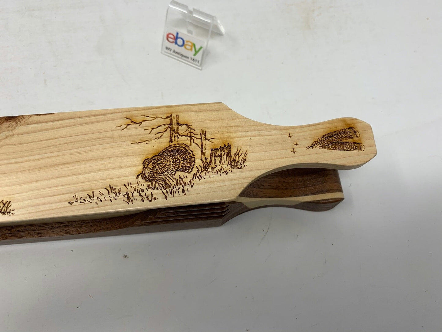Wooden Amish Crafted "10" Handle Half Moon" Turkey Box Call - New, Unused! Nice!