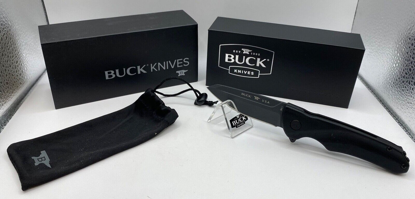Buck USA 843 Sprint Ops Pro Knife, Black Canvas Micarta Handle, S30V Steel - NIB