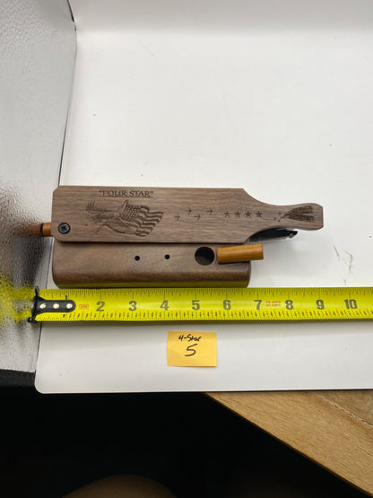 Genuinely Amish Crafted "Four Star" Combo Turkey Box Call - Crow, Owl, Hawk!