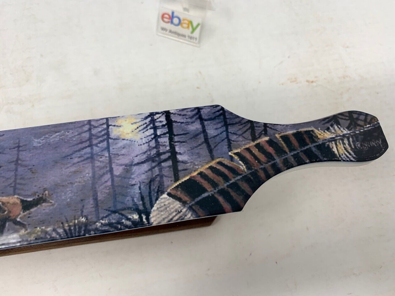 Wooden Amish Crafted Painted Lid Turkey Box Call - Elk Scene