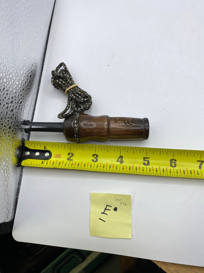 Genuinely Amish Crafted Female Elk Cow Call with Lanyard - New, Unused! Wooden!