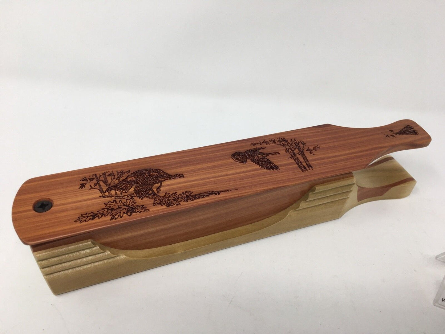 Wooden Amish Crafted "10" Handle Half Moon" Turkey Box Call