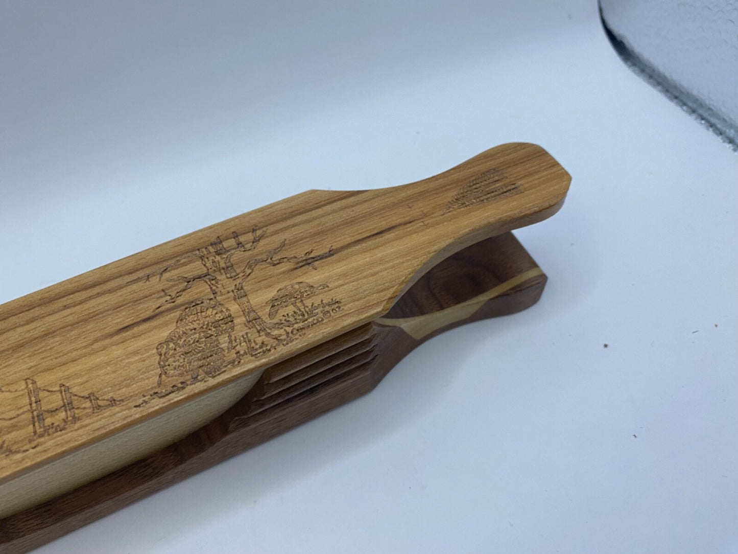 Genuinely Amish Crafted "Handle Half Moon" Turkey Box Call - New, Unused! Wooden