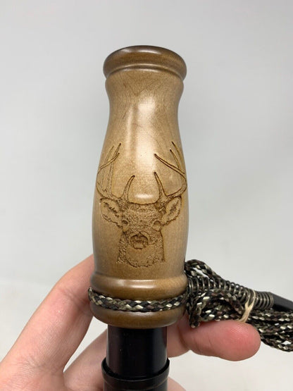 Wooden Amish Crafted Buck Deer Grunt Call with Lanyard