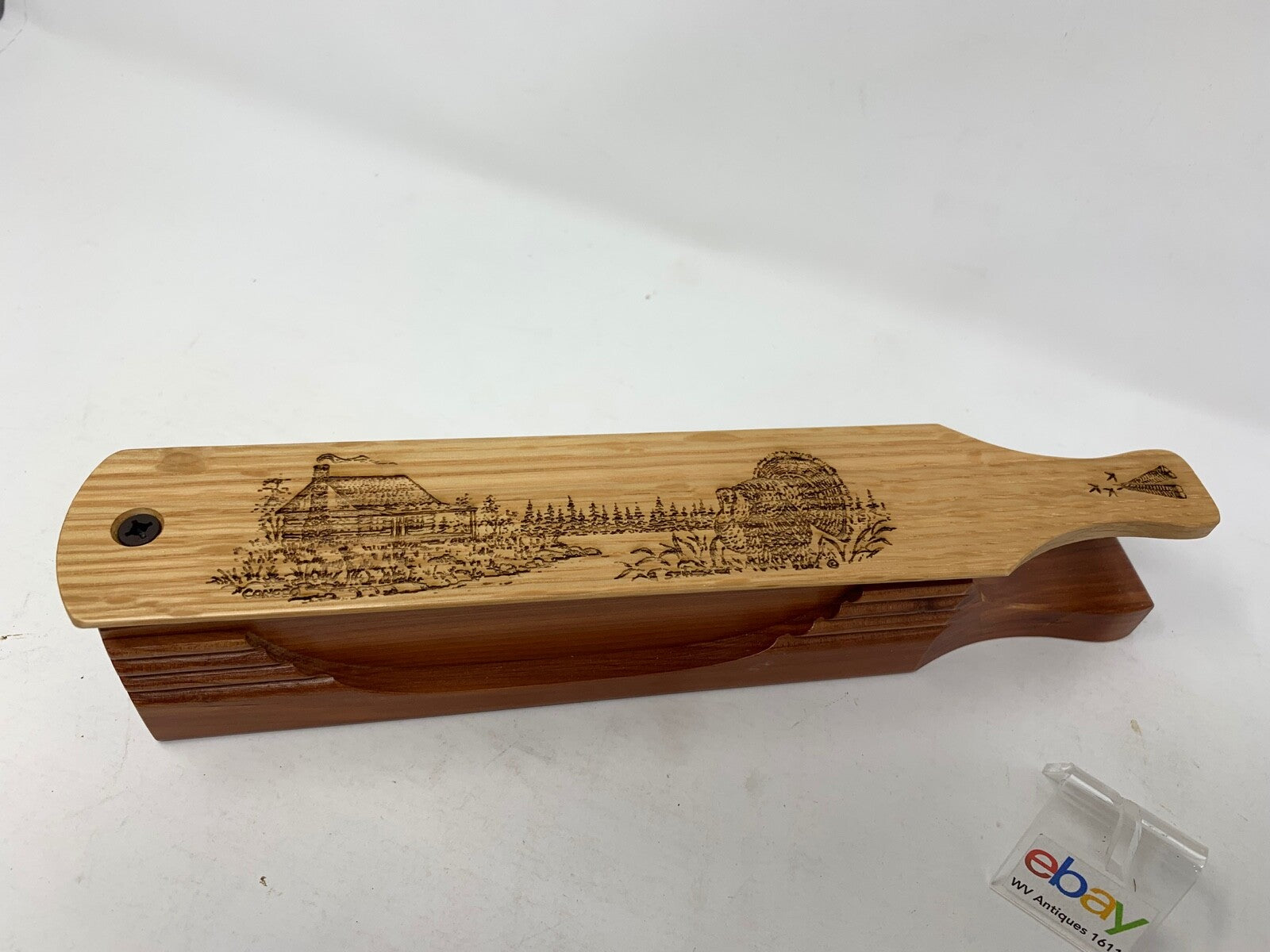 Wooden Amish Crafted "10" Handle Half Moon" Turkey Box Call - New, Unused!