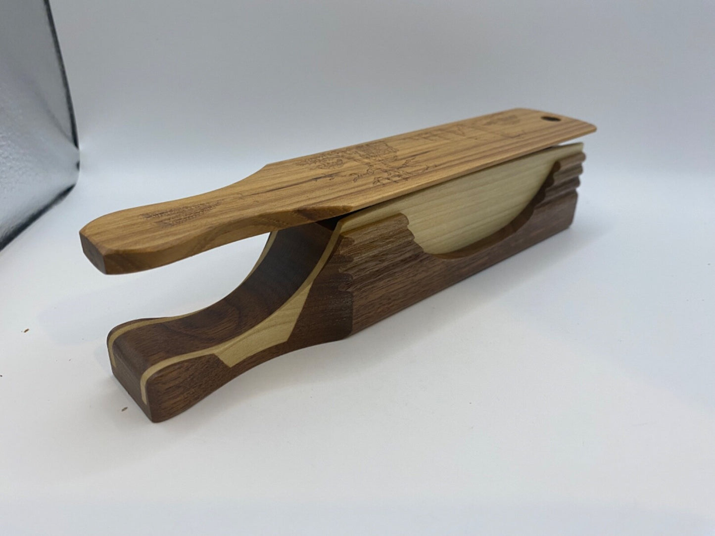 Genuinely Amish Crafted "Handle Half Moon" Turkey Box Call - New, Unused! Wooden